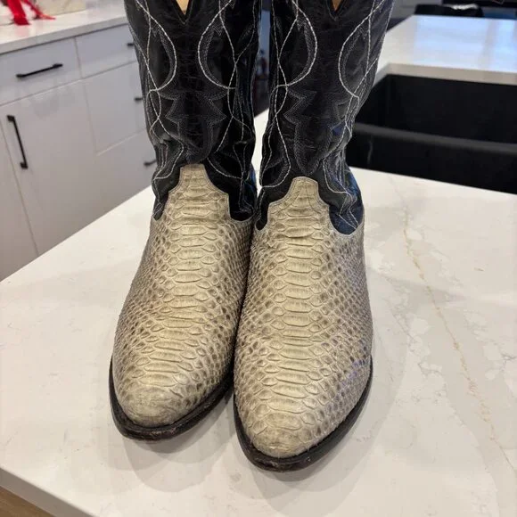 Top Quality Dan Post Python Skin Cowboy Boots - Picture 2 of 8